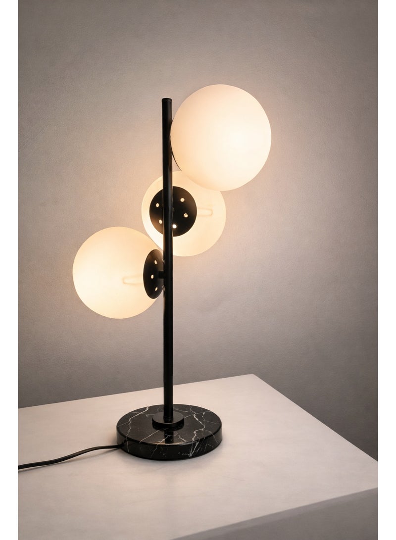 Cluc Black Globo di vetro table lamp - 3 globes - Image 1